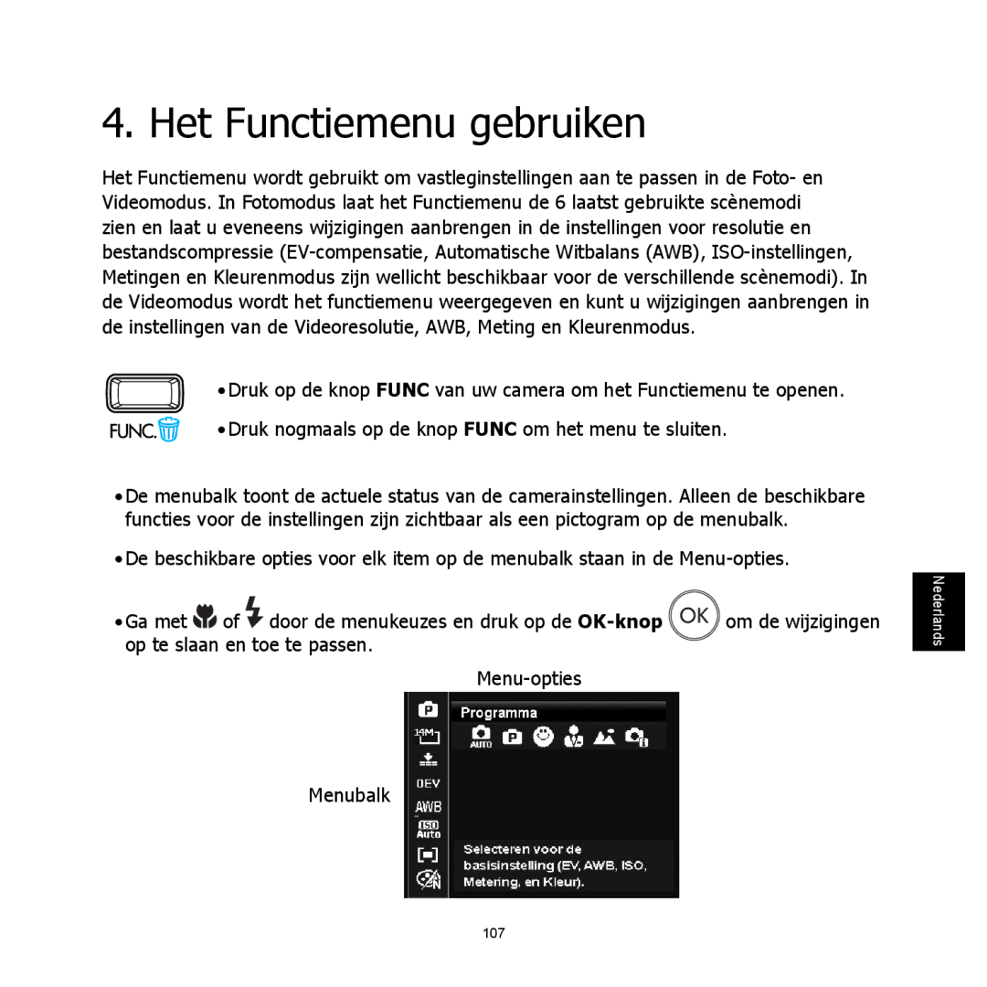 HP C-200 manual Het Functiemenu gebruiken 