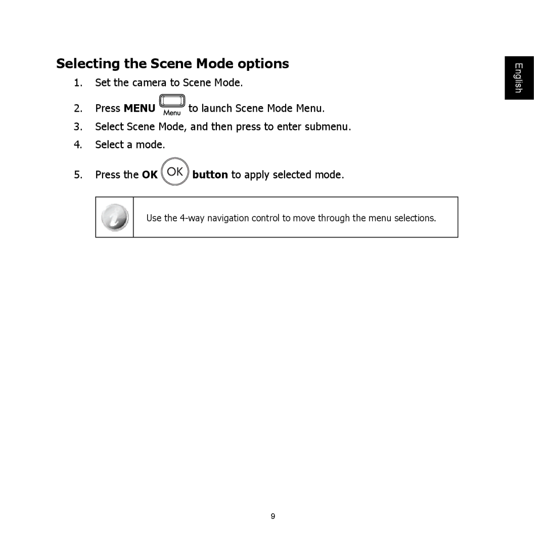 HP C-200 manual Selecting the Scene Mode options 