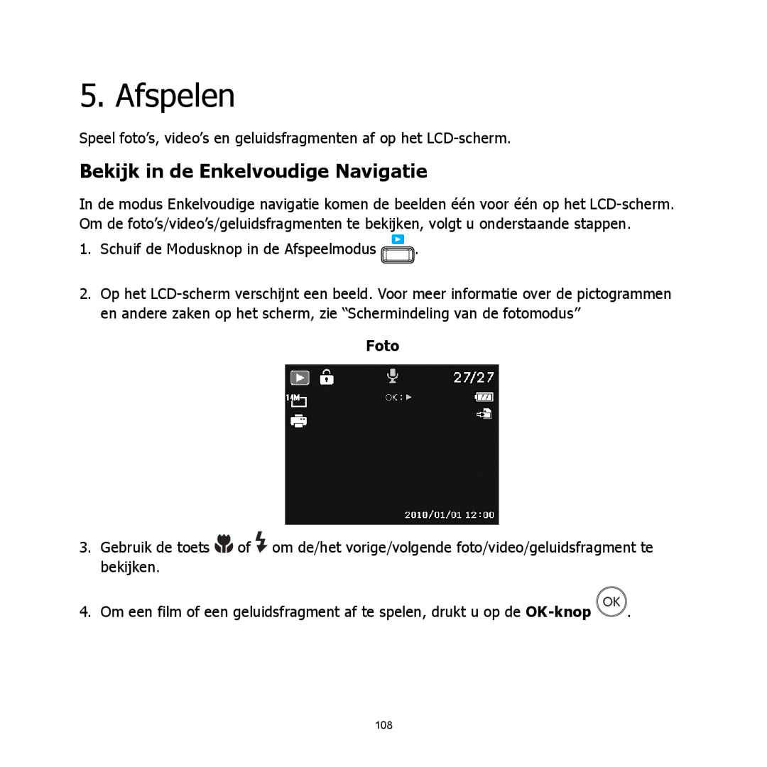 HP C-200 manual Afspelen, Bekijk in de Enkelvoudige Navigatie, Foto 