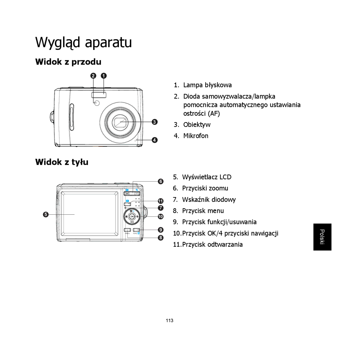 HP C-200 manual Wygląd aparatu, Widok z tyłu 