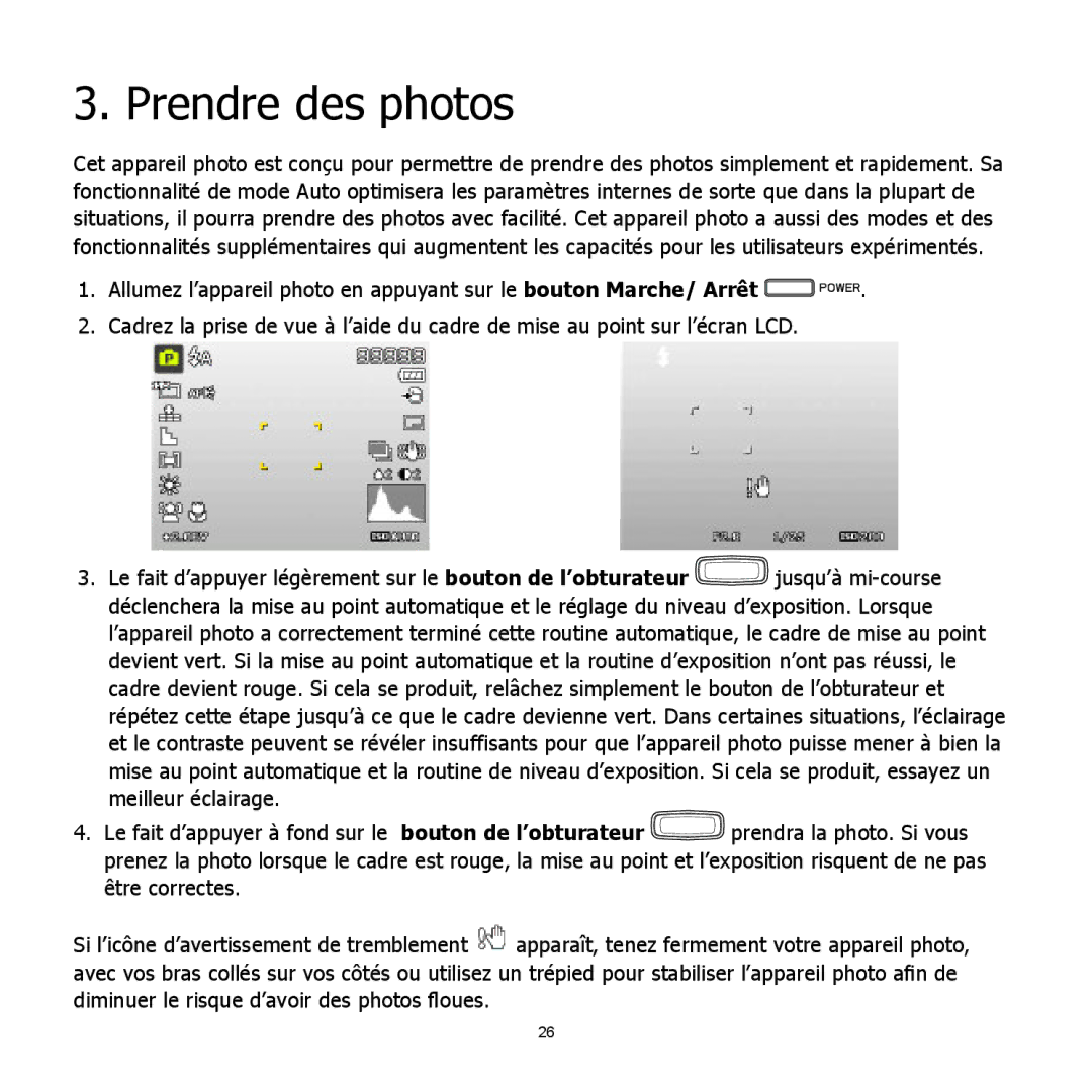 HP C-200 manual Prendre des photos 