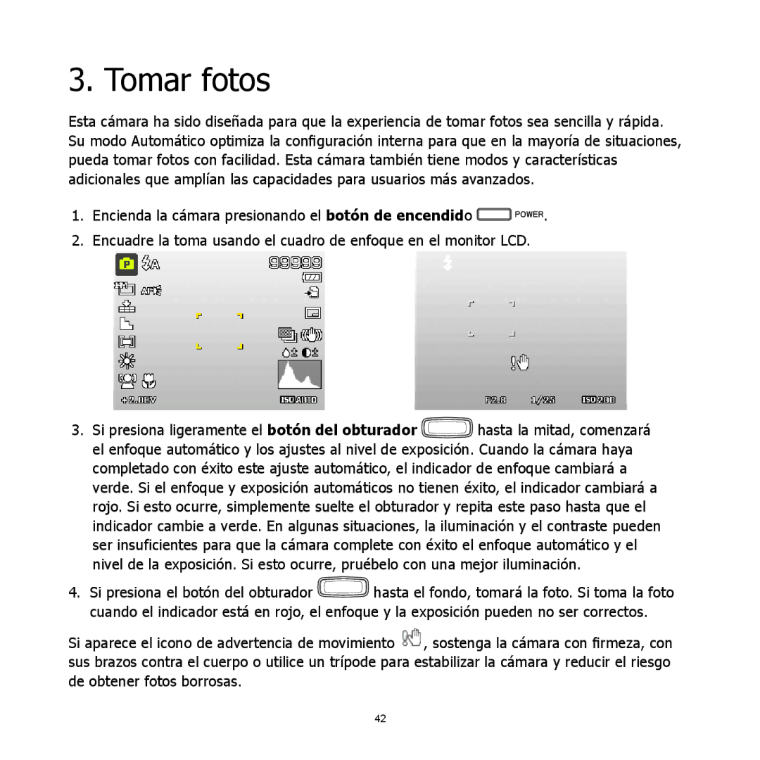 HP C-200 manual Tomar fotos 