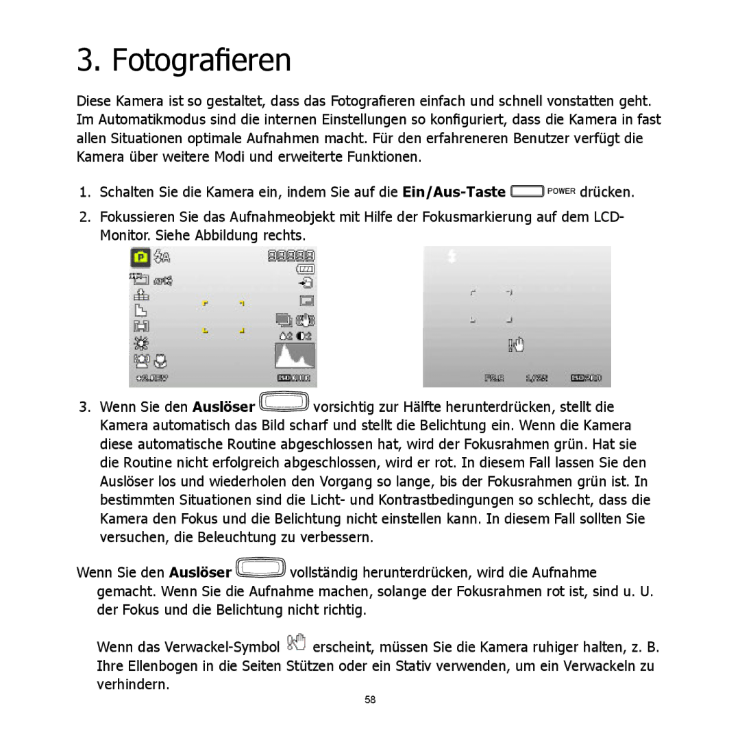 HP C-200 manual Fotograﬁ eren 