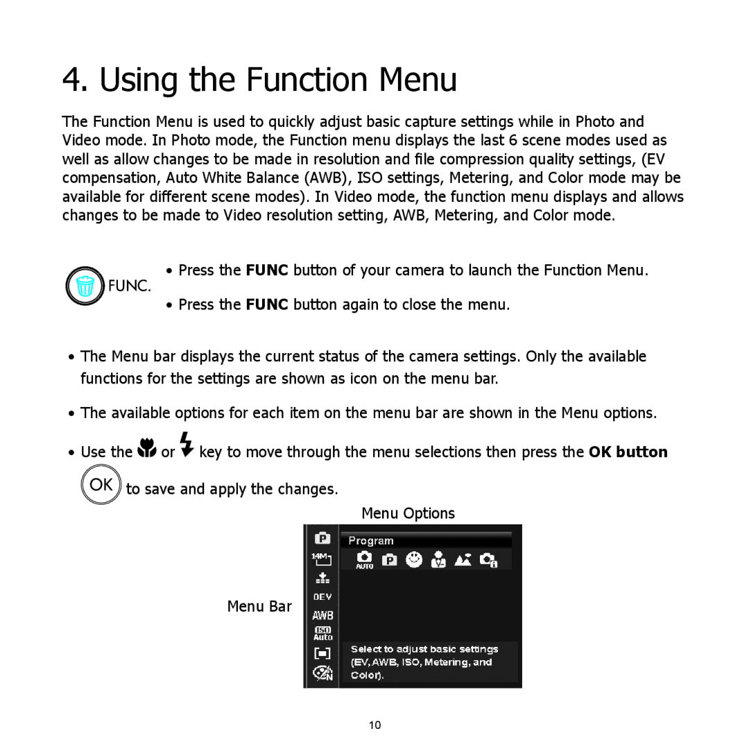 HP C-500 manual Using the Function Menu 