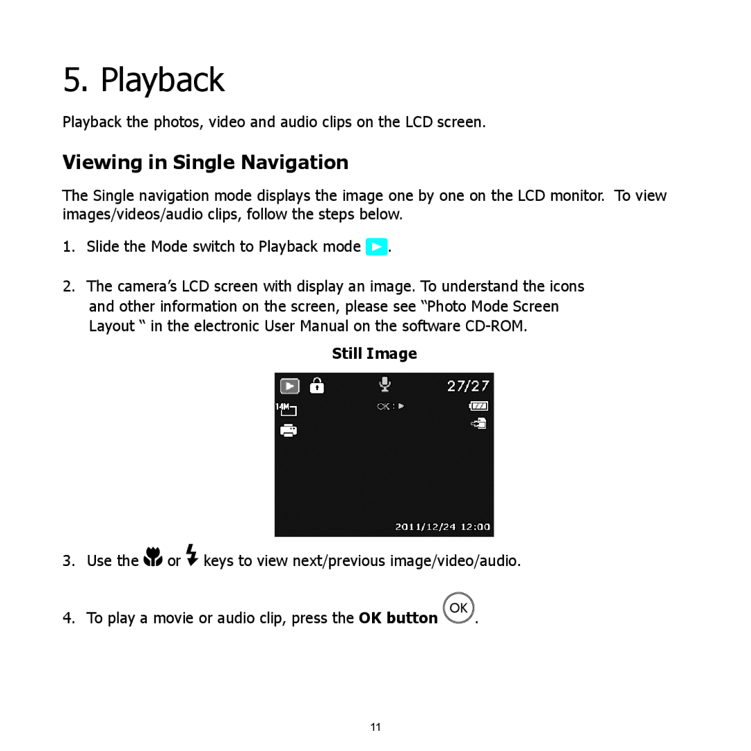 HP C-500 manual Playback, Viewing in Single Navigation 