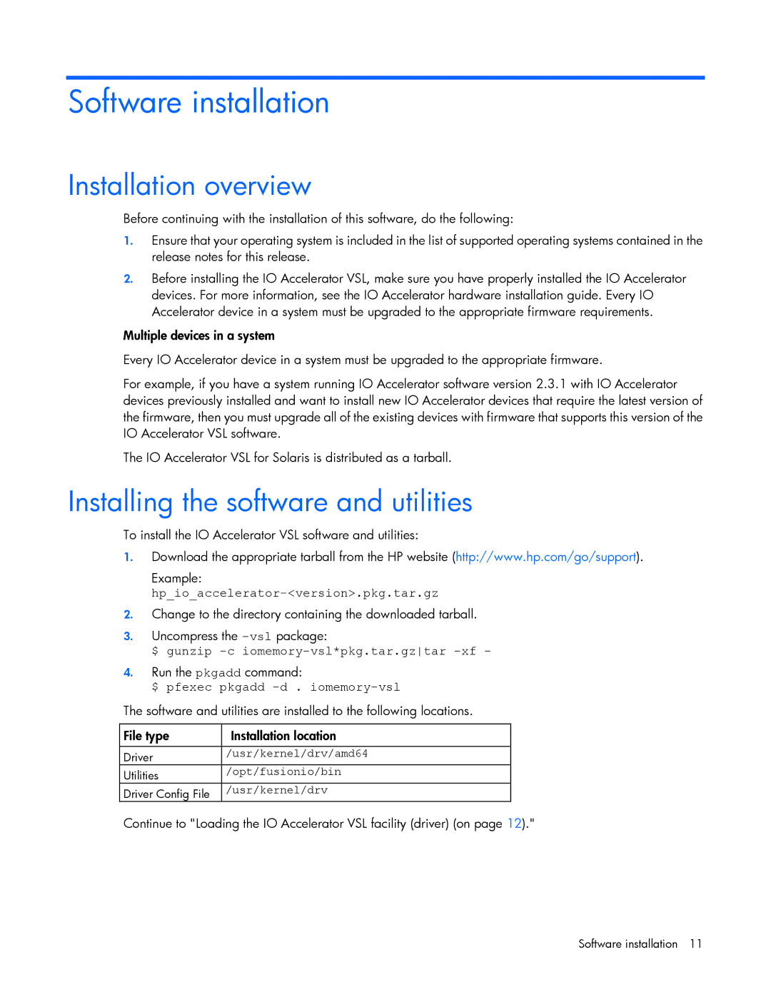 HP c-Class Solaris manual Software installation, Installation overview, Installing the software and utilities 