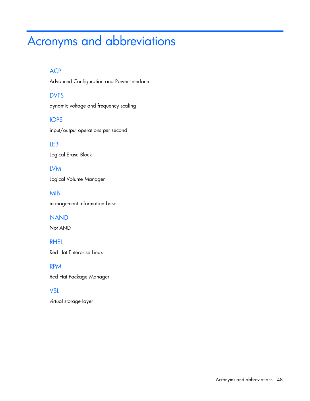 HP c-Class Solaris manual Acronyms and abbreviations 