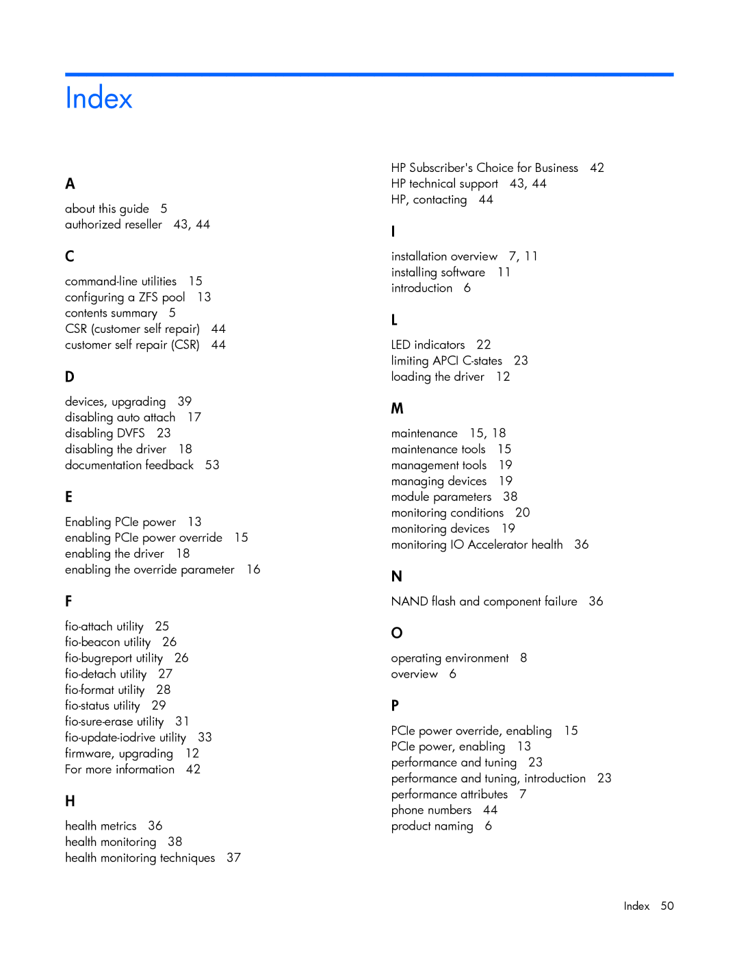 HP c-Class Solaris manual Index 