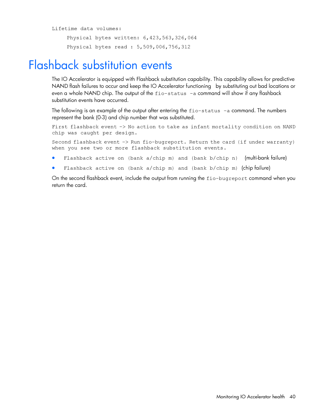 HP c-Class Vmware manual Flashback substitution events 