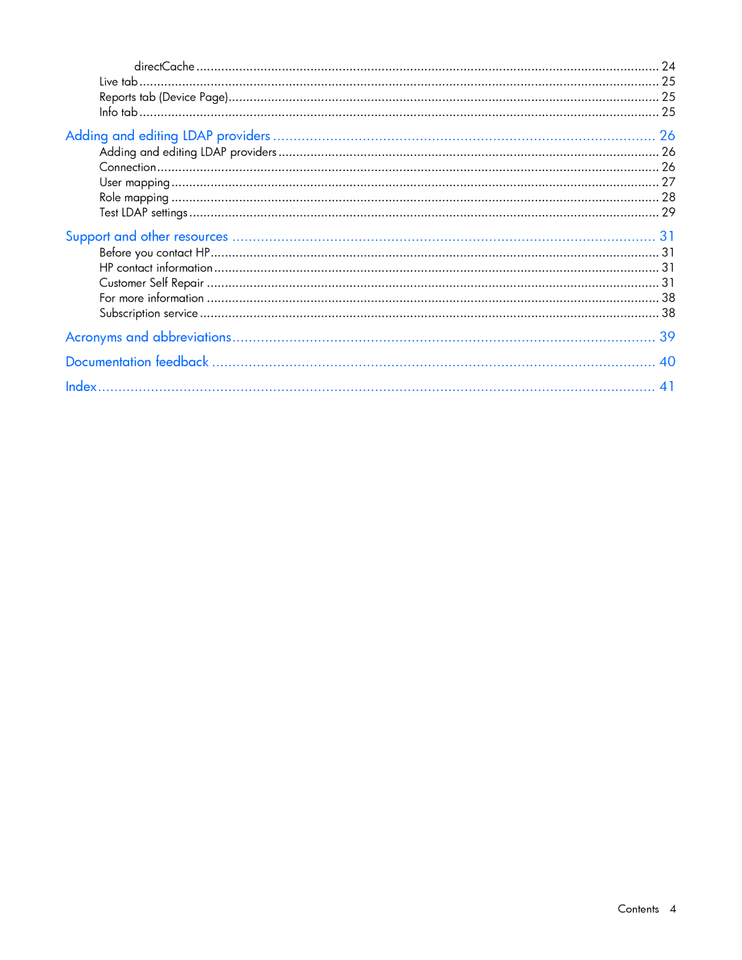 HP c-Class manual Adding and editing Ldap providers 