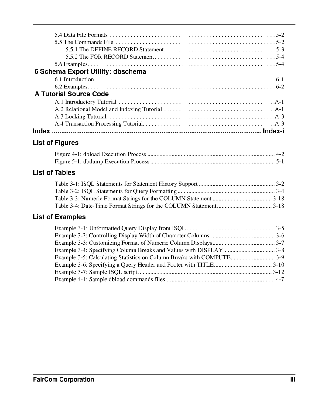 HP c-tree-SQL ISQL and Tools manual Tutorial Source Code, Iii 