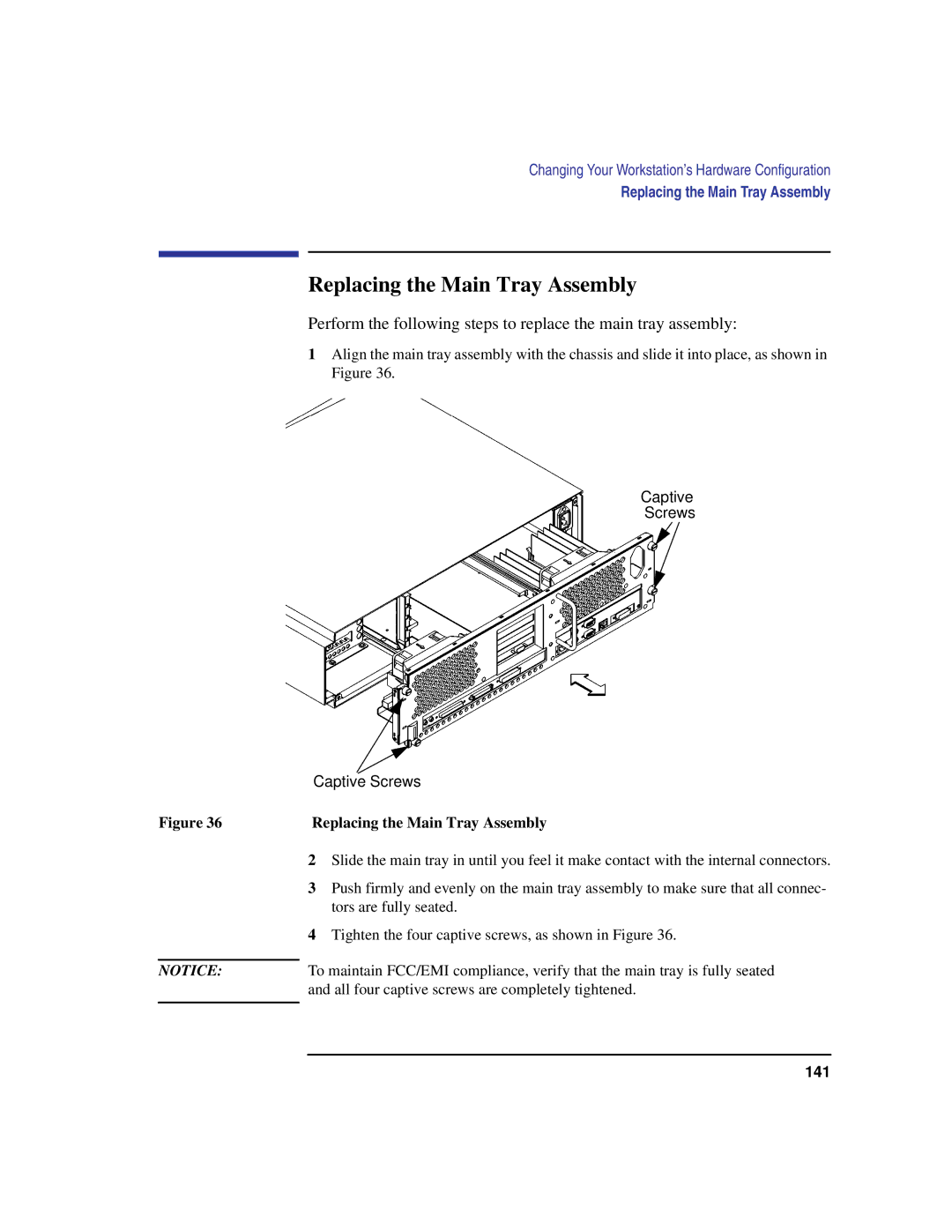 HP C100/110 manual Replacing the Main Tray Assembly 