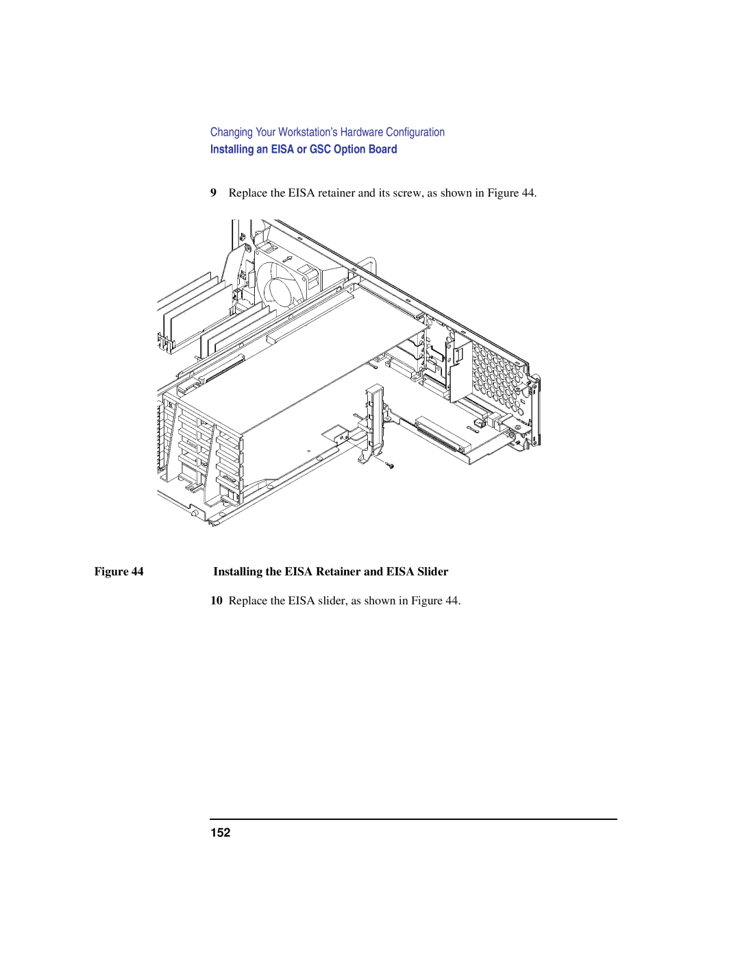 HP C100/110 manual Installing the Eisa Retainer and Eisa Slider 