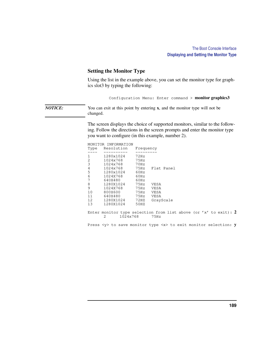 HP C100/110 manual Setting the Monitor Type, Monitor Information 