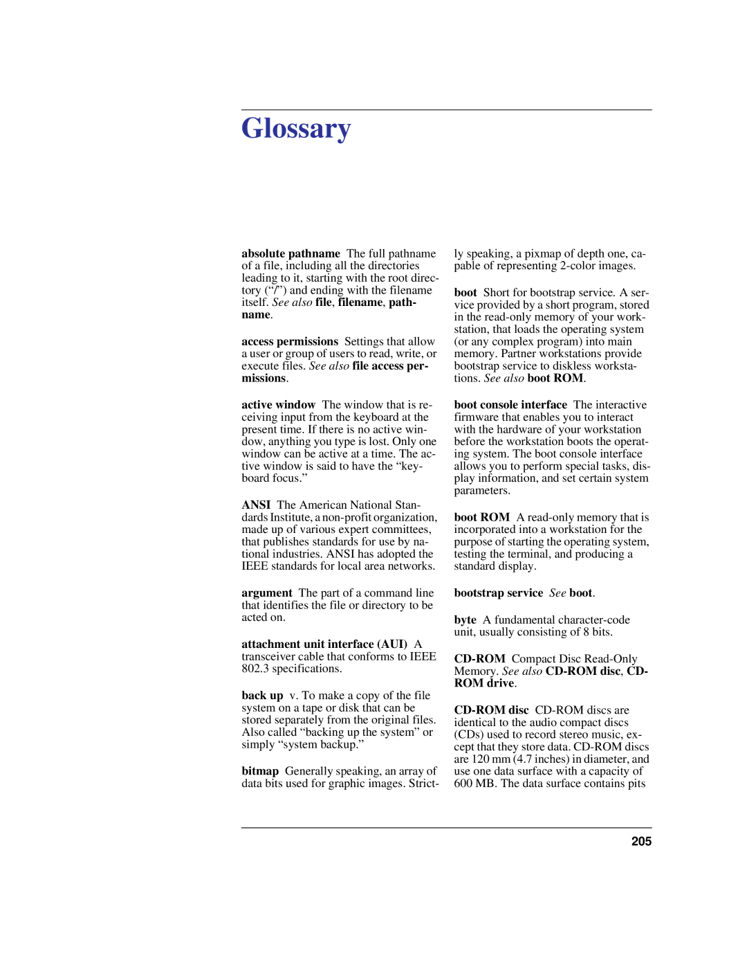 HP C100/110 manual Glossary, Bootstrap service See boot 