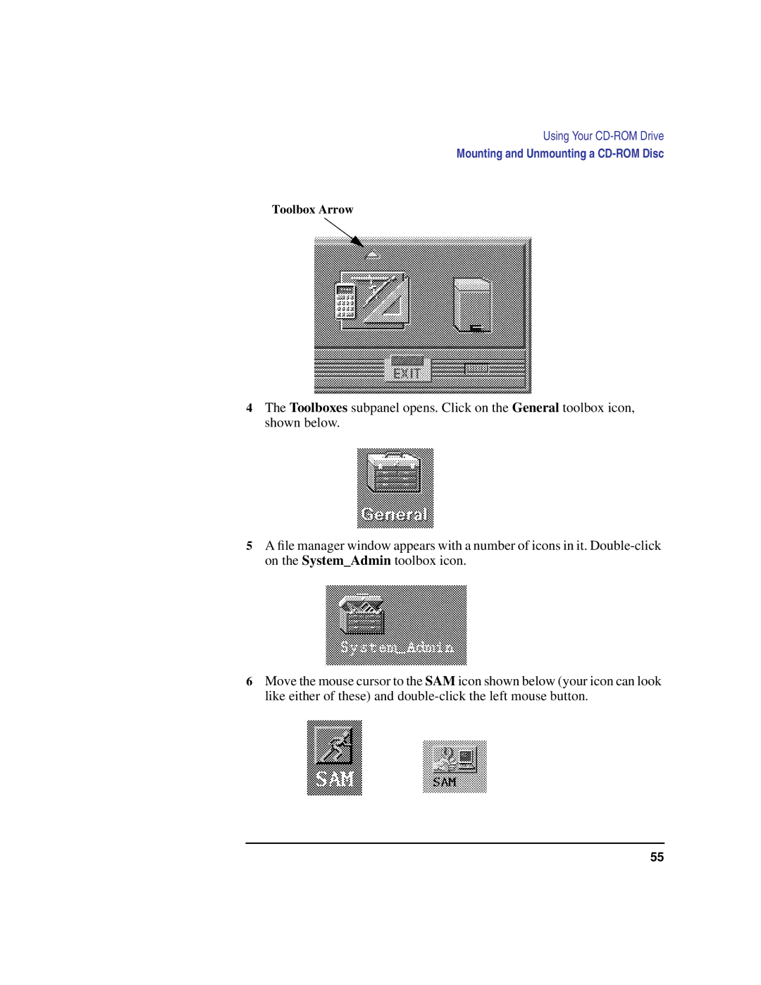 HP C100/110 manual Toolbox Arrow 