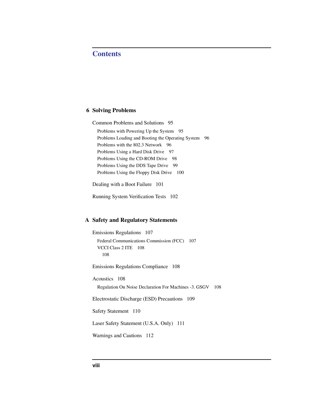 HP C100/110 manual Solving Problems, Safety and Regulatory Statements 