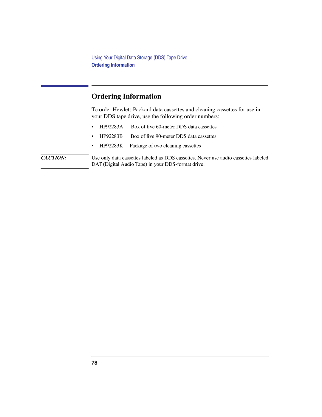 HP C100/110 manual Ordering Information 