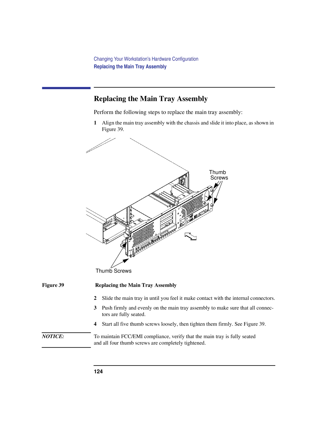 HP C180 manual Replacing the Main Tray Assembly 