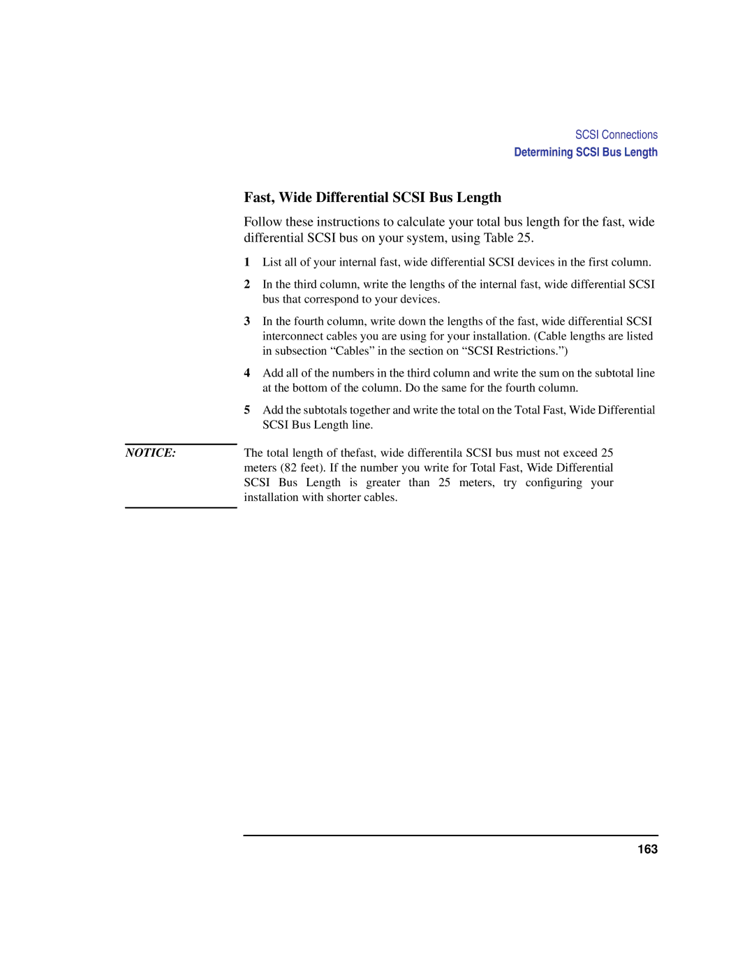 HP C180 manual Fast, Wide Differential Scsi Bus Length 