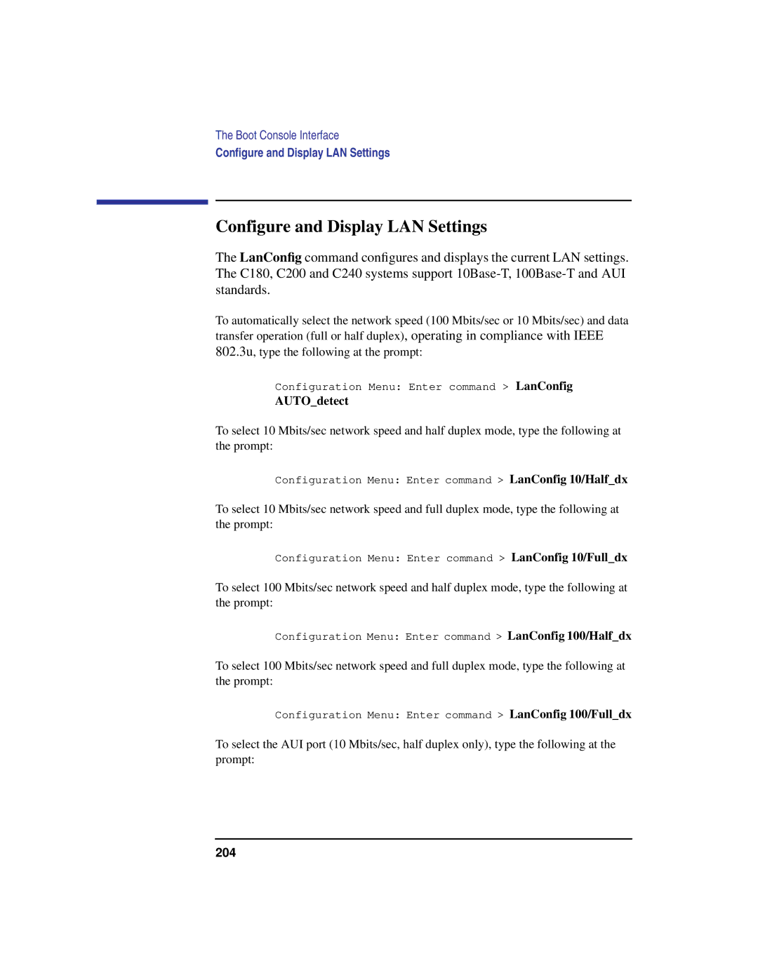 HP C180 manual Configure and Display LAN Settings, AUTOdetect 