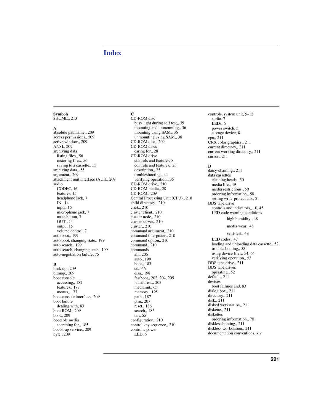 HP C180 manual Index 