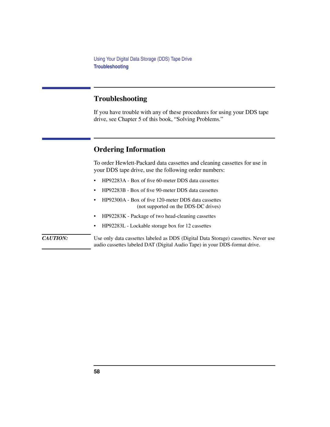 HP C180 manual Troubleshooting, Ordering Information 