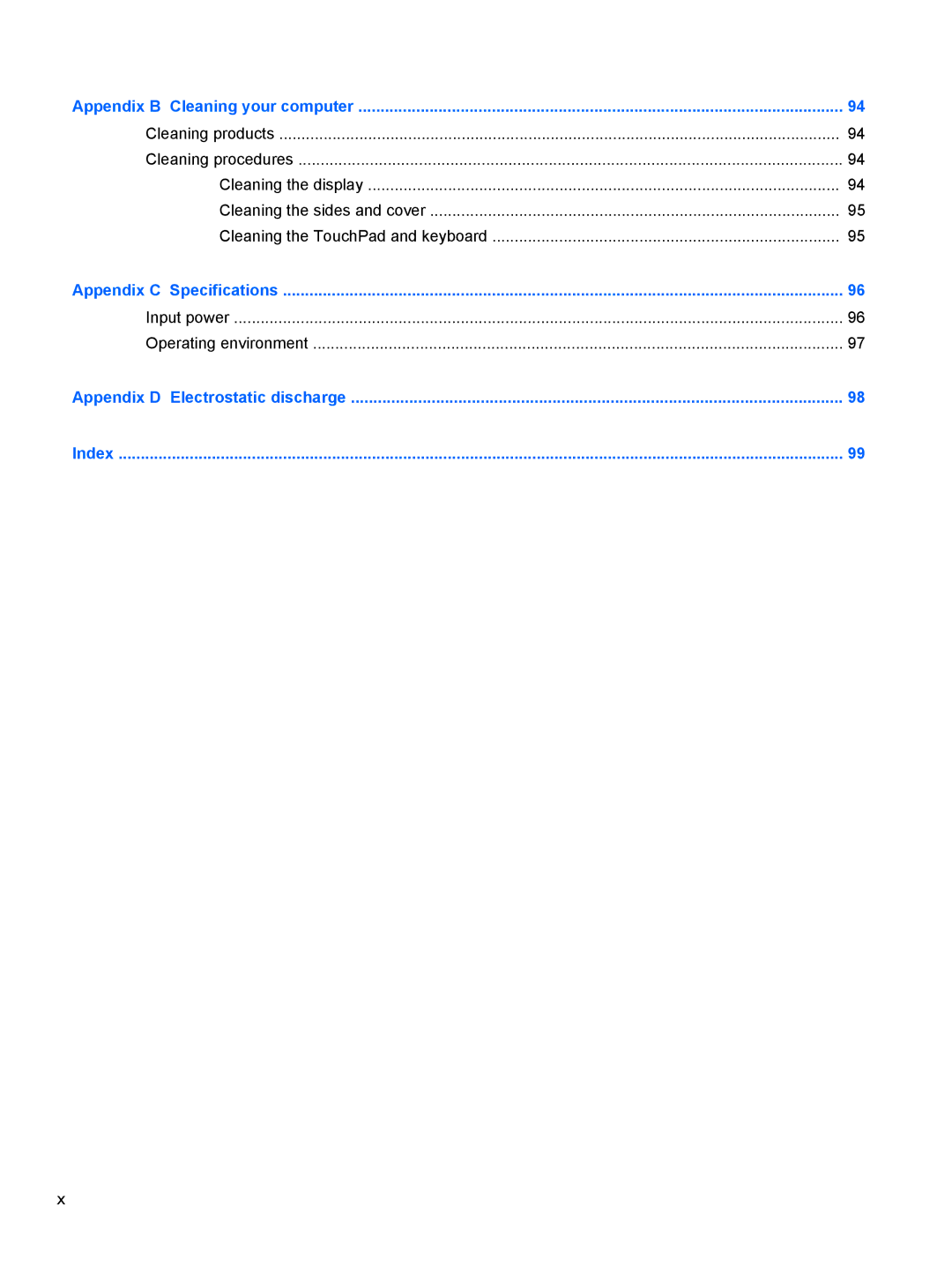 HP C1E67UT manual Input power Operating environment 