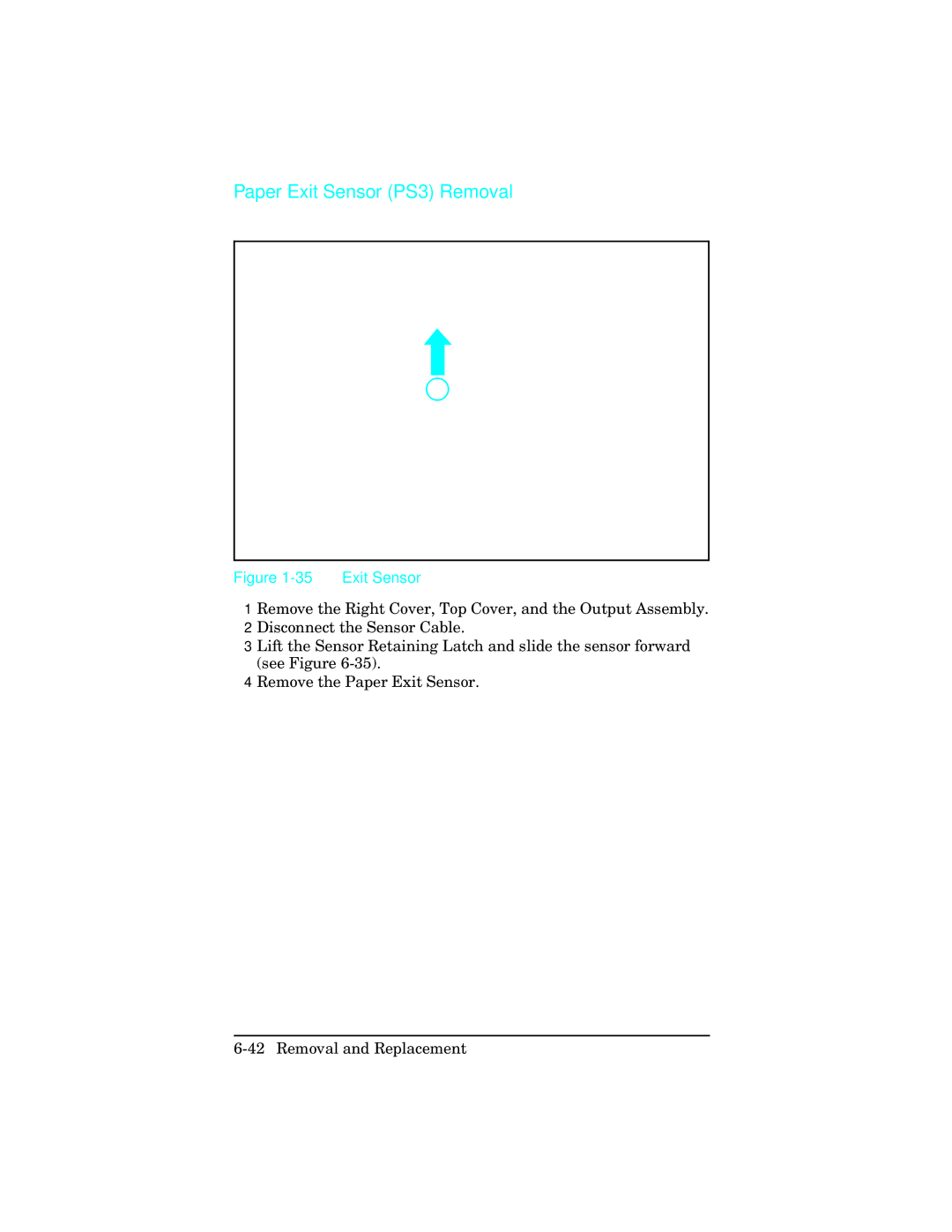 HP 4 plus C2037A, C2021A, 5n C3952A, 5 C3916A, 5m C3917A, 4 C2001A manual Paper Exit Sensor PS3 Removal 