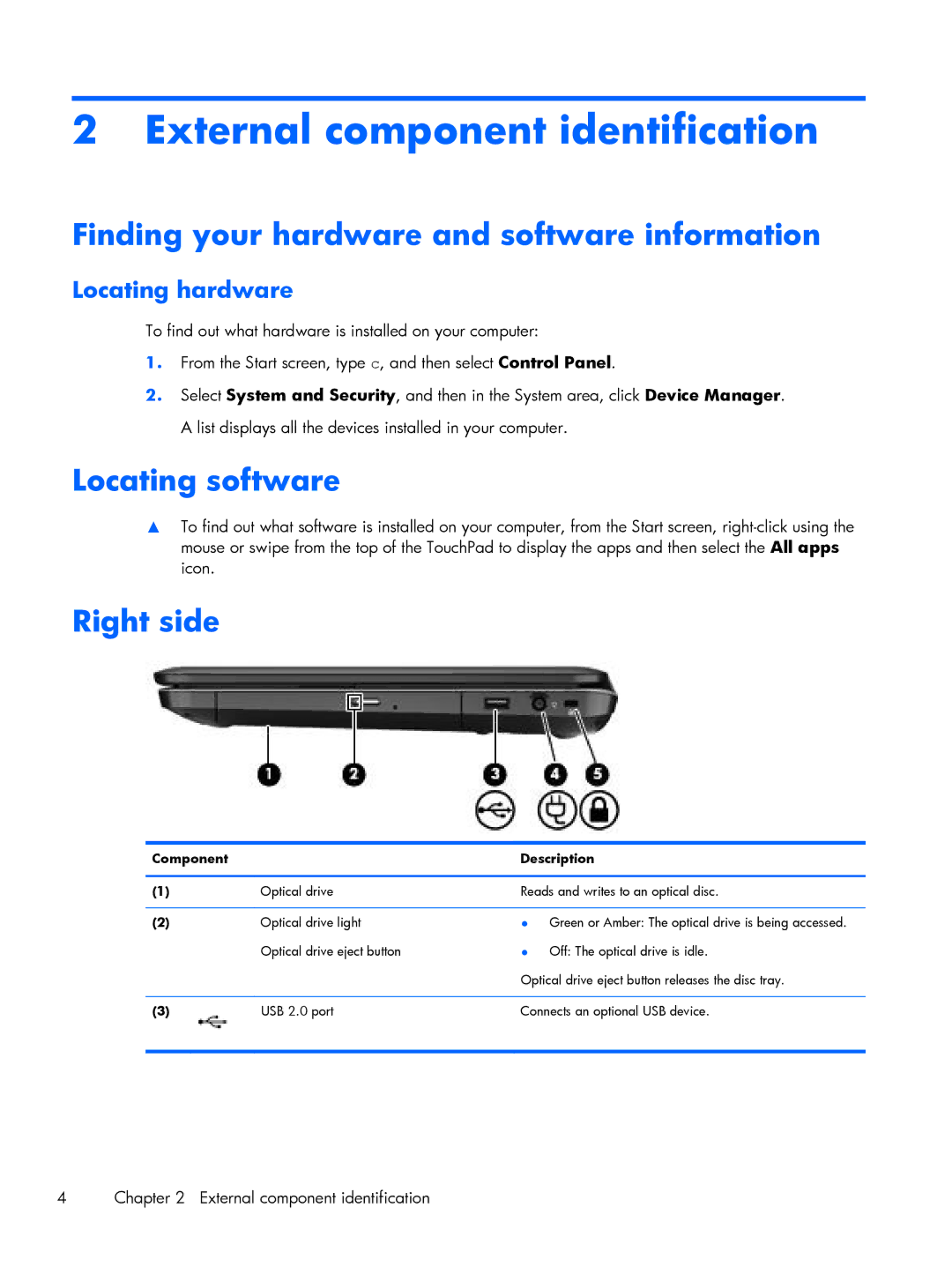 HP C2M29UA, C2M21UA External component identification, Finding your hardware and software information, Locating software 