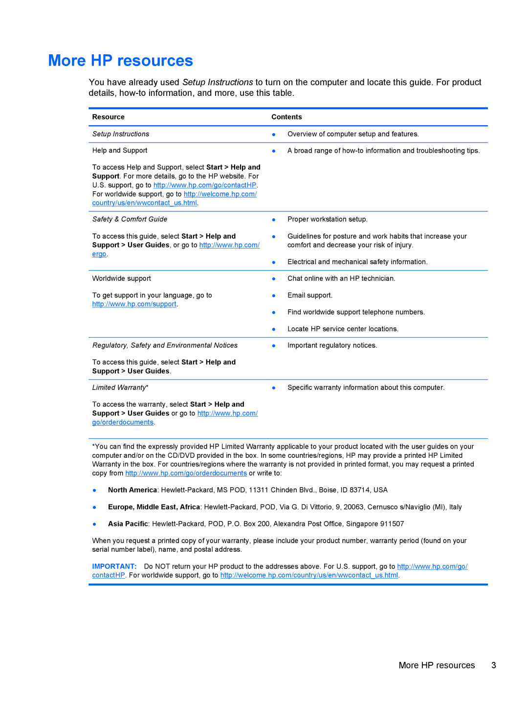 HP 683020001, C2M81UARABA, 41030us, 41010us, B5Q41UA#ABA, 6-1010us manual More HP resources, Resource Contents 