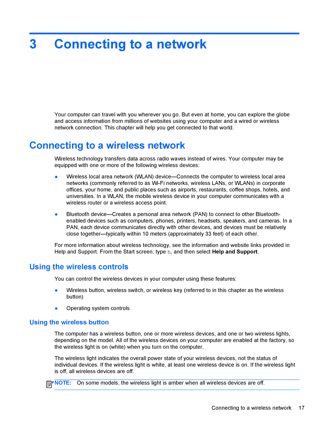 HP C2N11UA#ABA manual Connecting to a network, Connecting to a wireless network, Using the wireless controls 