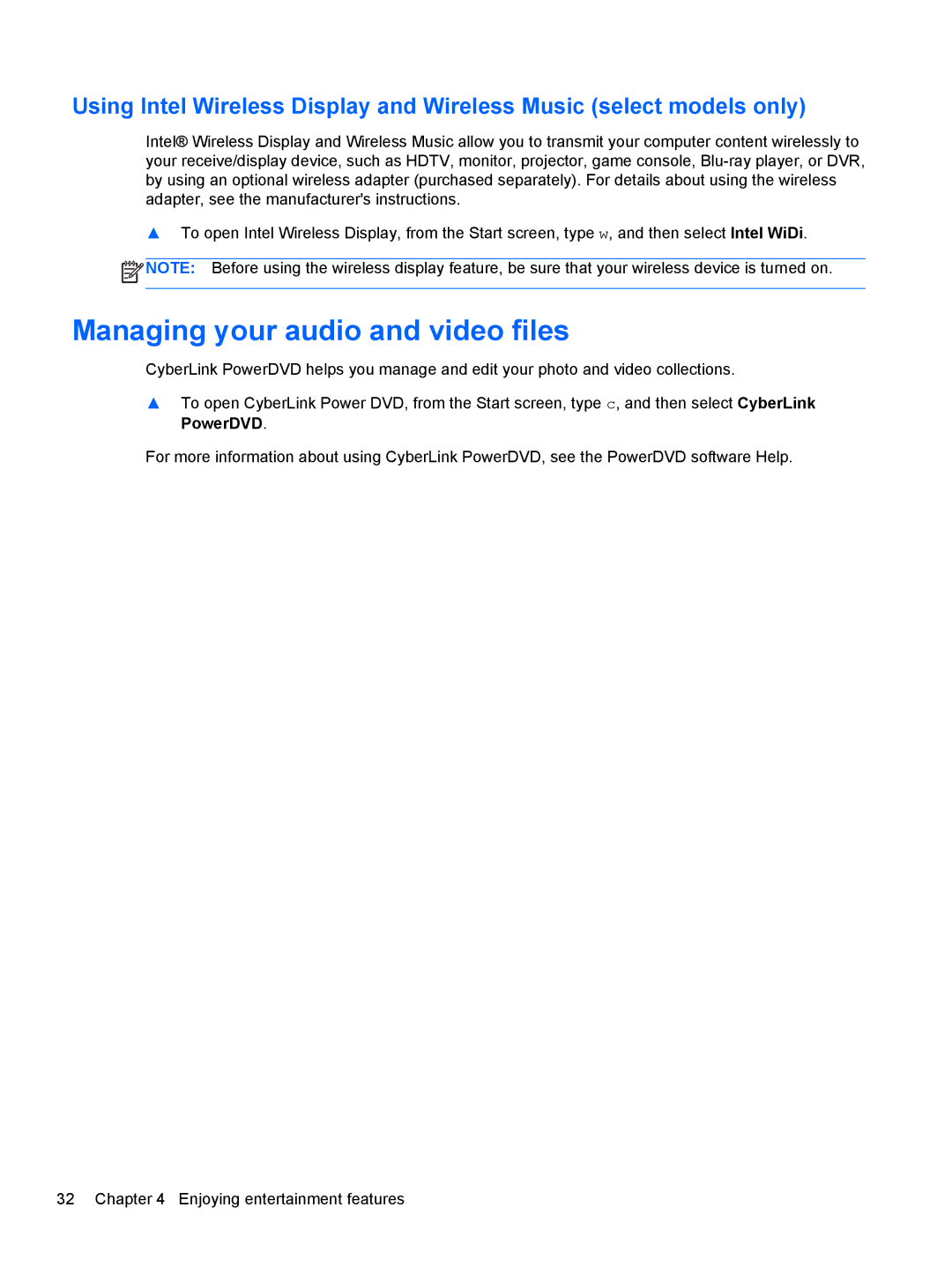 HP C2N11UA#ABA manual Managing your audio and video files 