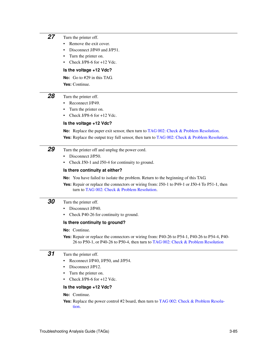 HP C30 manual Is there continuity at either?, Is there continuity to ground? 