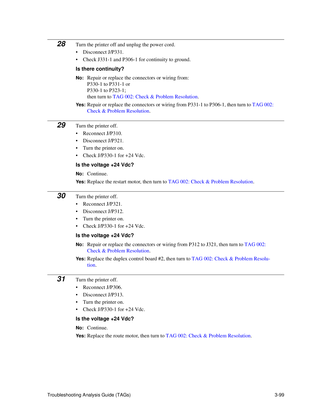 HP C30 manual Is there continuity? 