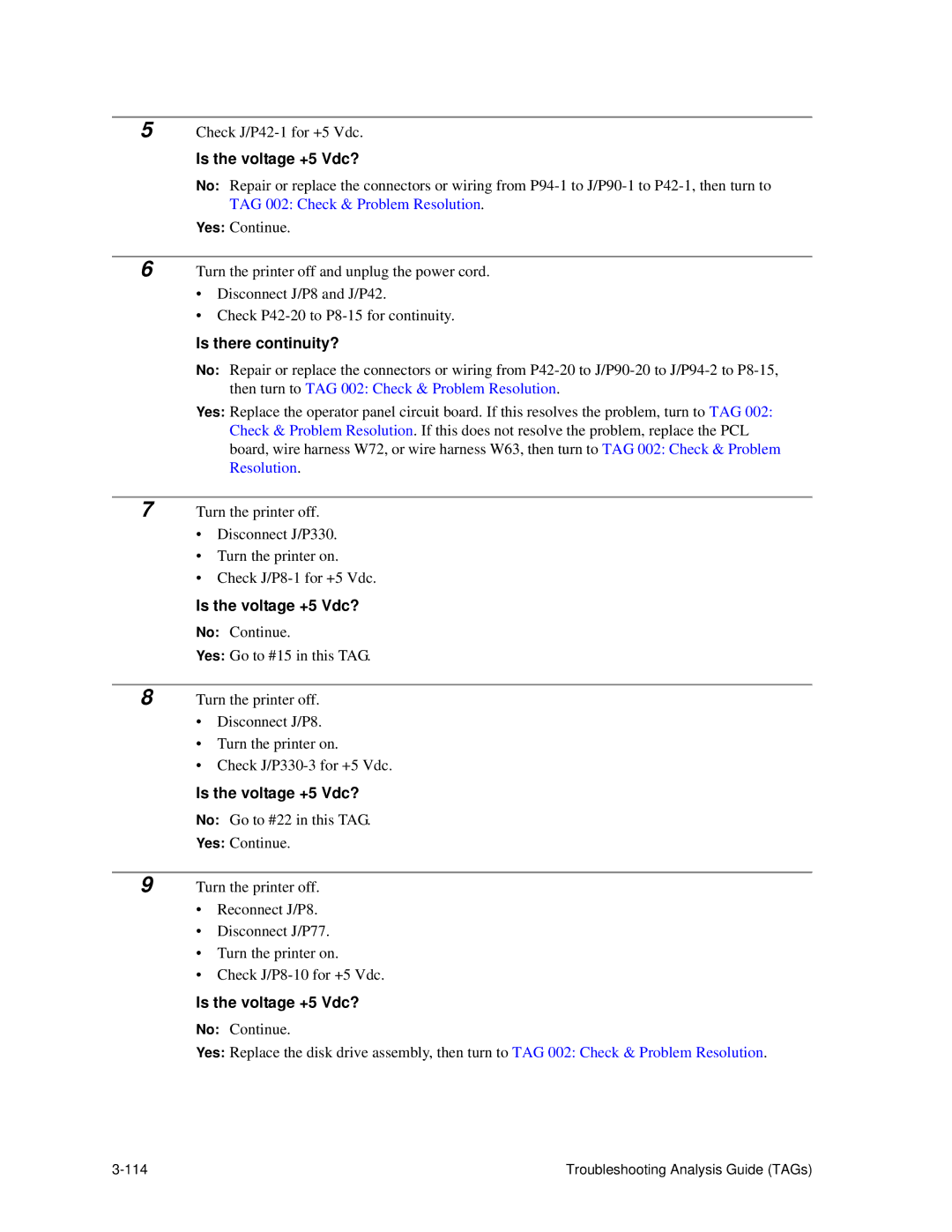 HP C30 manual Check J/P42-1 for +5 Vdc 