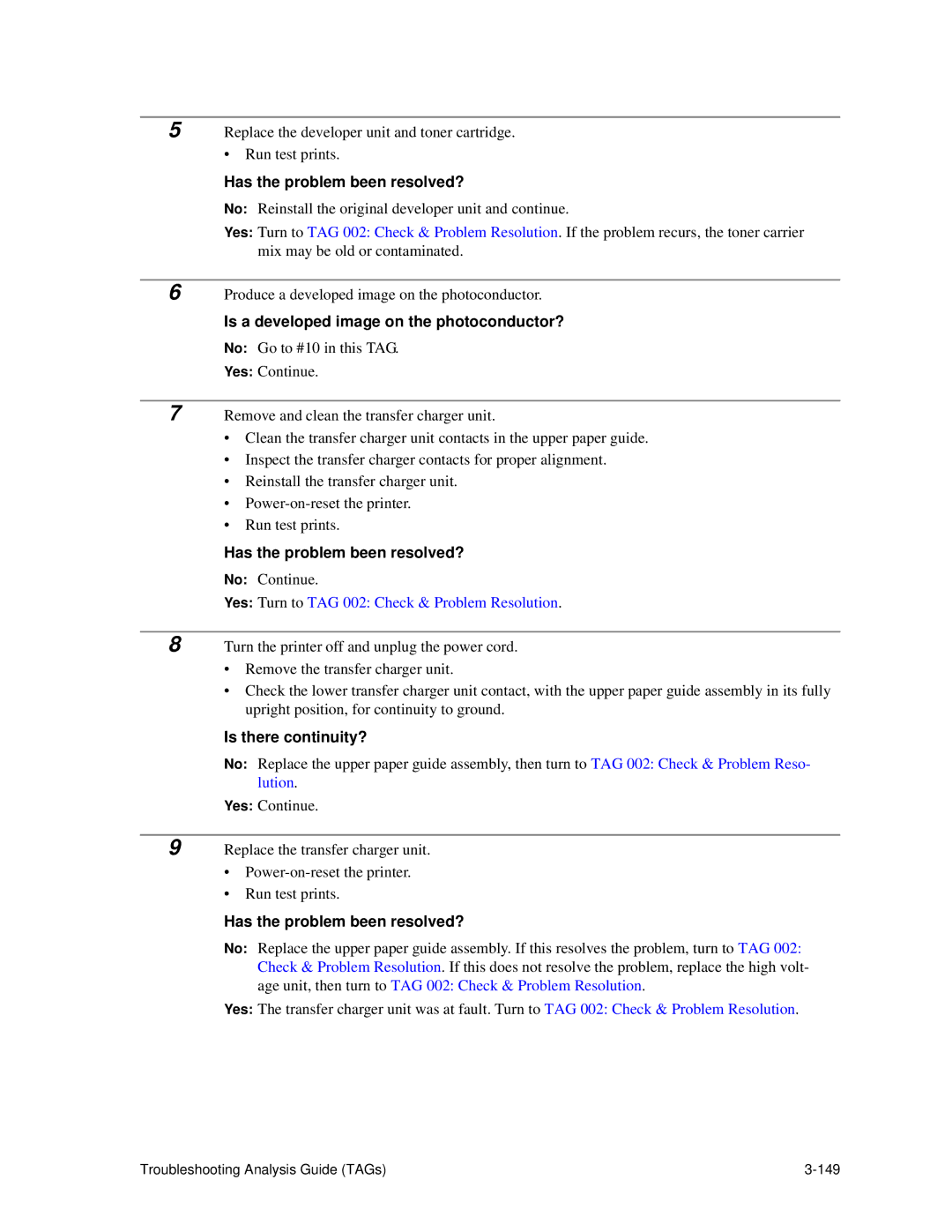 HP C30 manual Is a developed image on the photoconductor?, Is there continuity? 