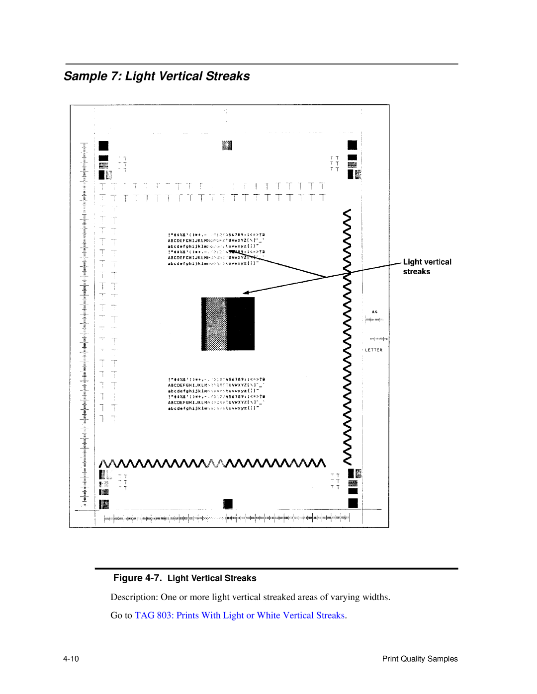 HP C30 manual Sample 7 Light Vertical Streaks 