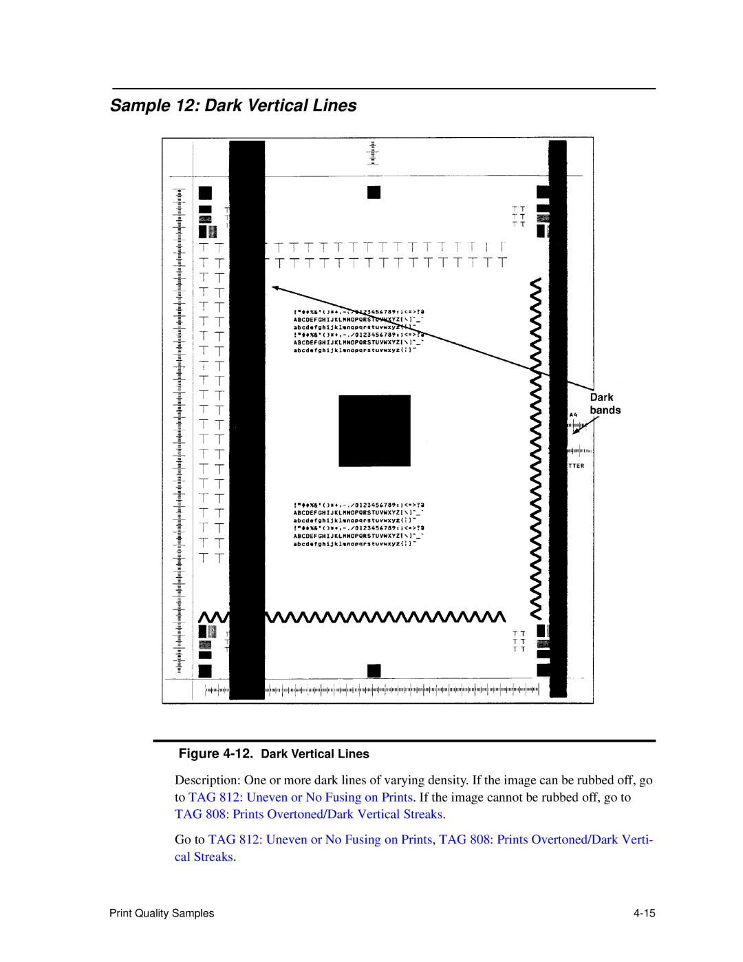 HP C30 manual Sample 12 Dark Vertical Lines 