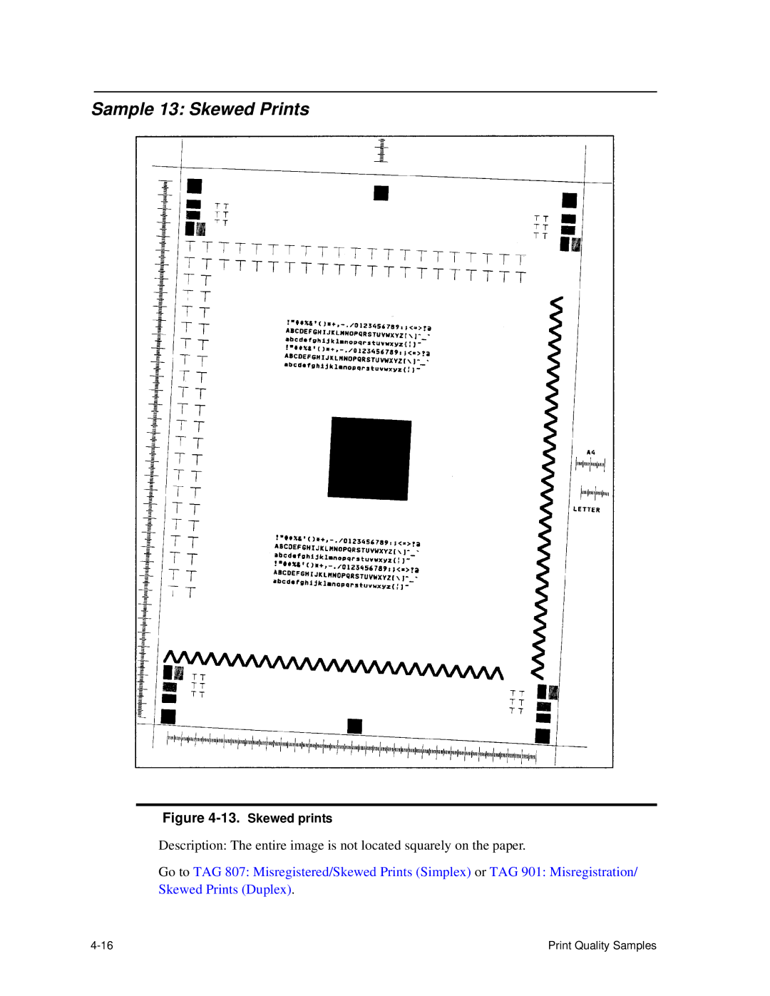 HP C30 manual Sample 13 Skewed Prints, Skewed prints 