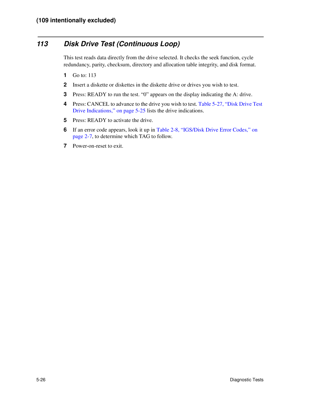 HP C30 manual Disk Drive Test Continuous Loop 