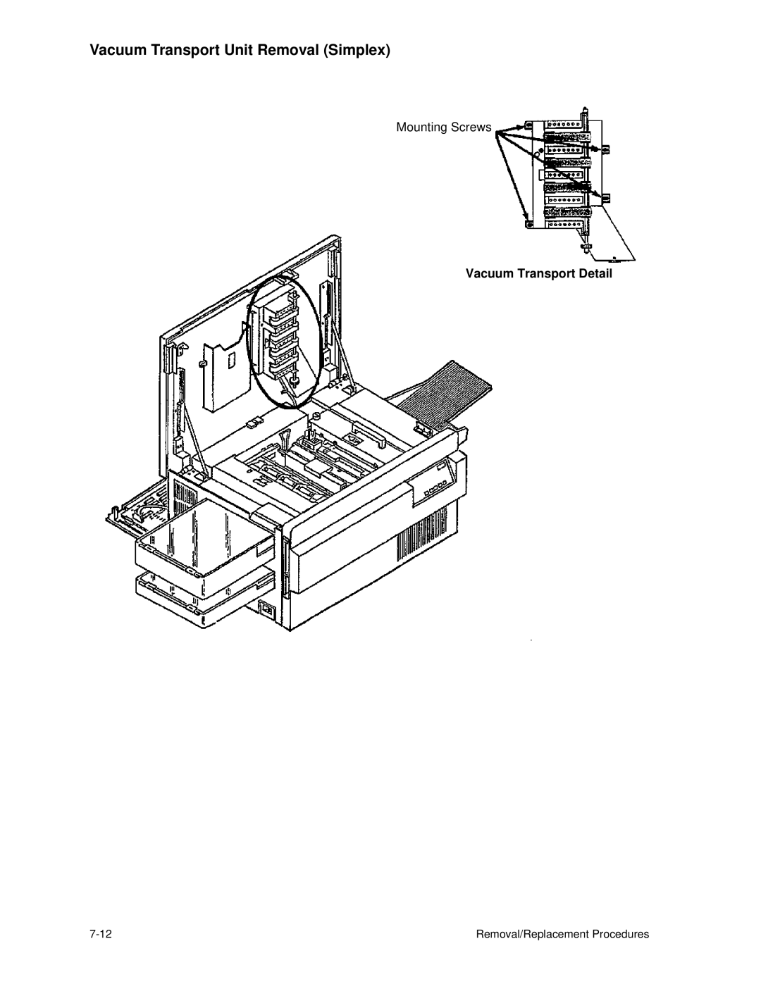 HP C30 manual Vacuum Transport Detail 