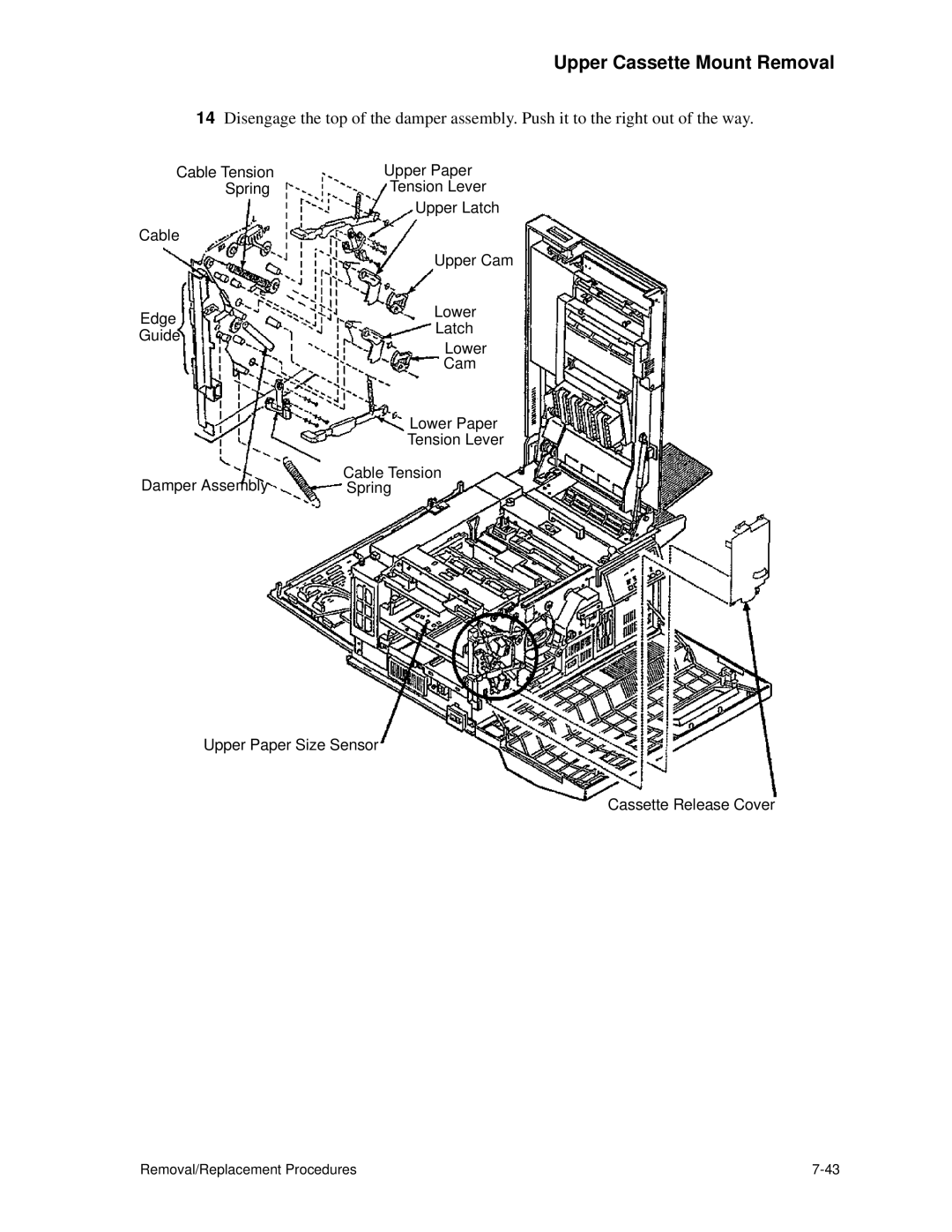 HP C30 manual Upper Cassette Mount Removal 