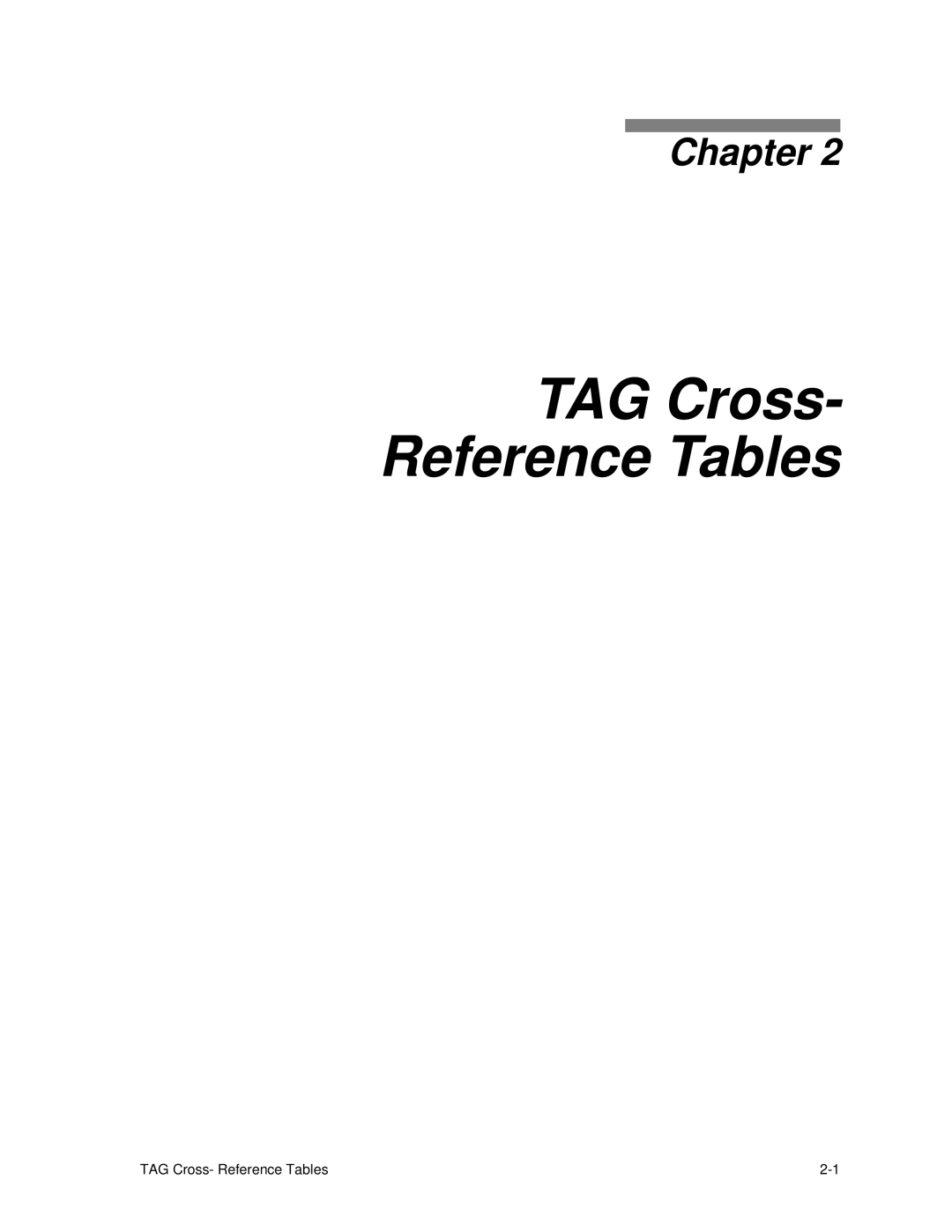 HP C30 manual TAG Cross- Reference Tables 