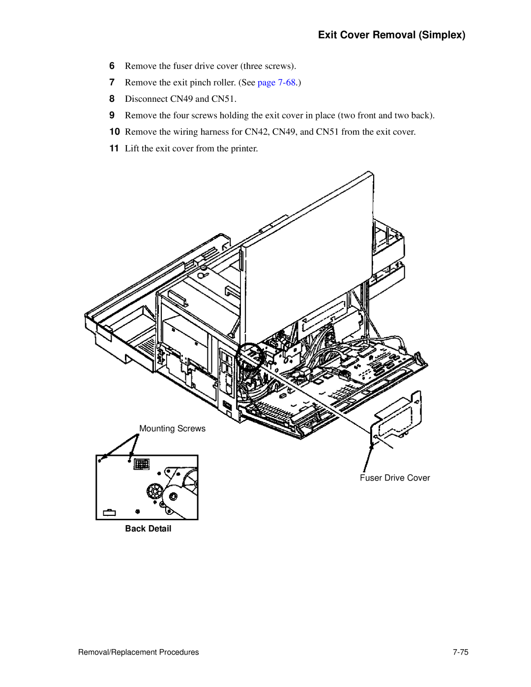 HP C30 manual Mounting Screws Fuser Drive Cover 