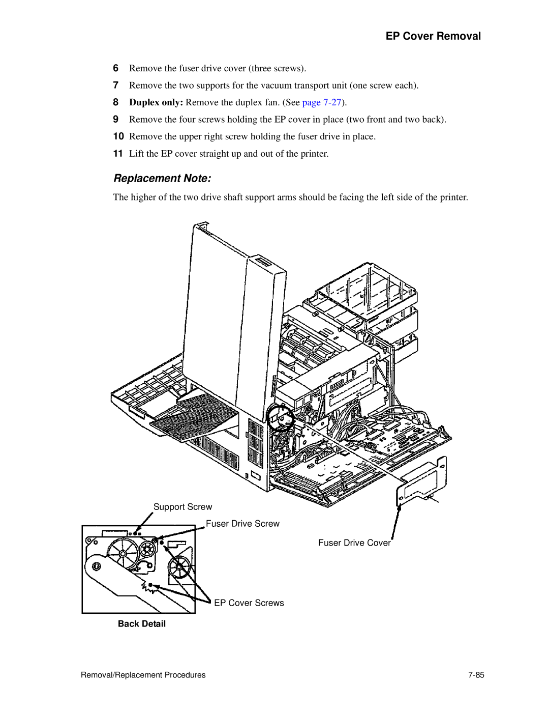 HP C30 manual Replacement Note 