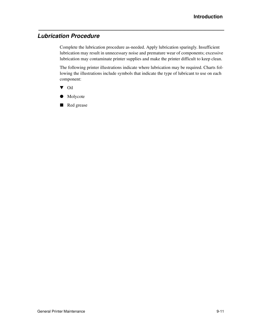 HP C30 manual Lubrication Procedure 