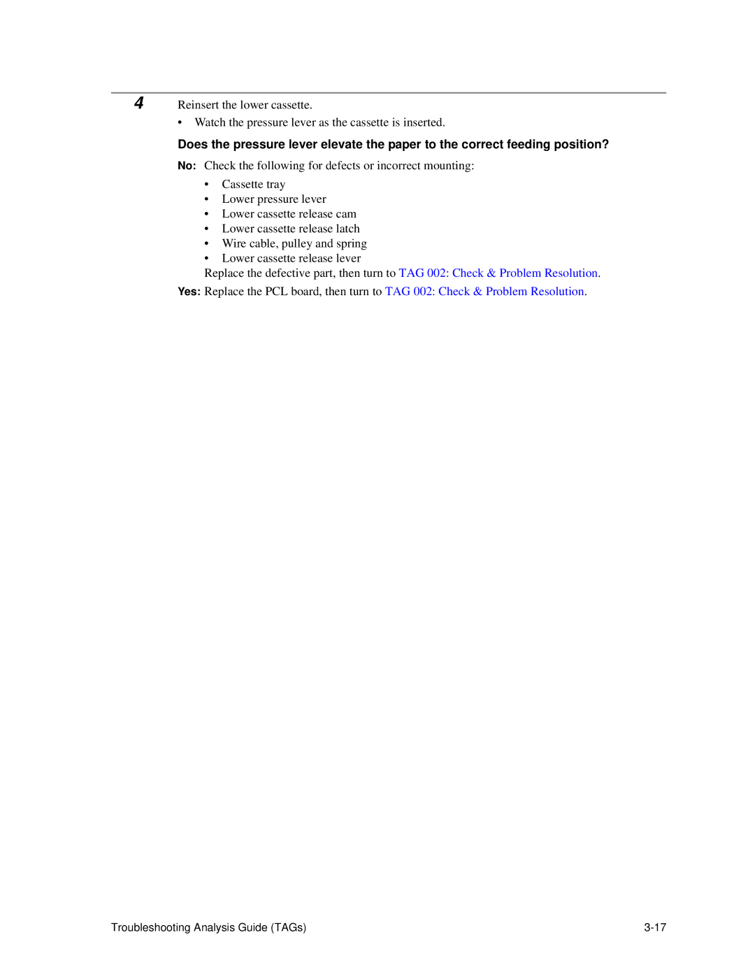 HP C30 manual Troubleshooting Analysis Guide TAGs 