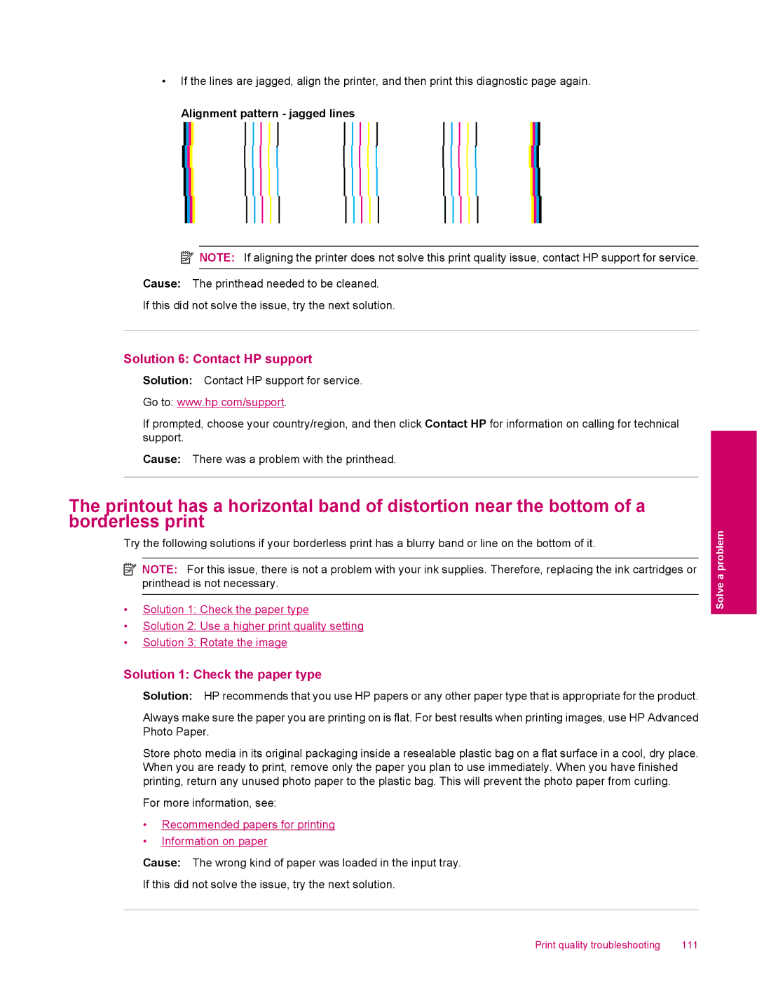 HP C309a manual Solution 6 Contact HP support, Solution 1 Check the paper type 