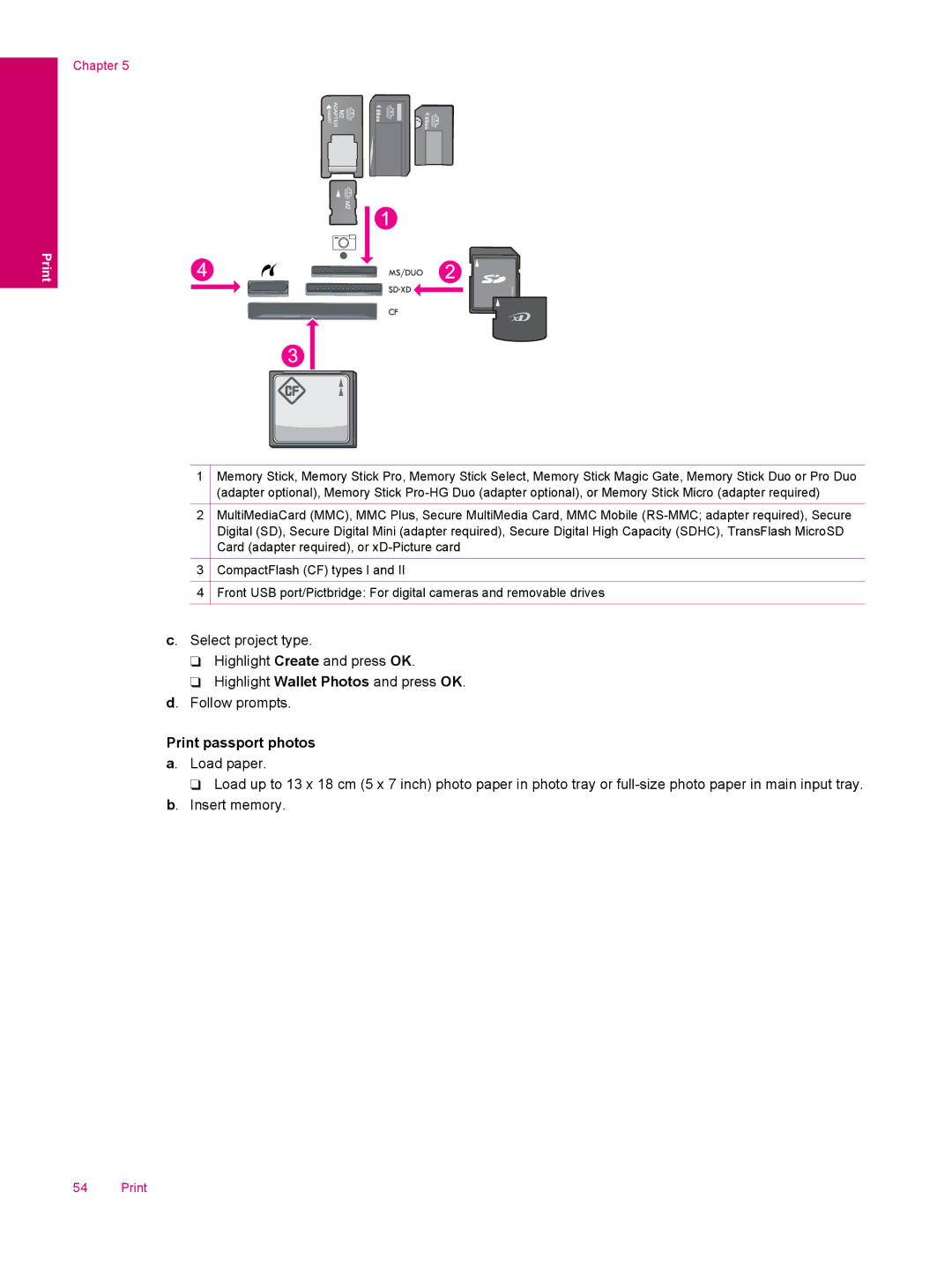 HP C309a manual Print passport photos a. Load paper 